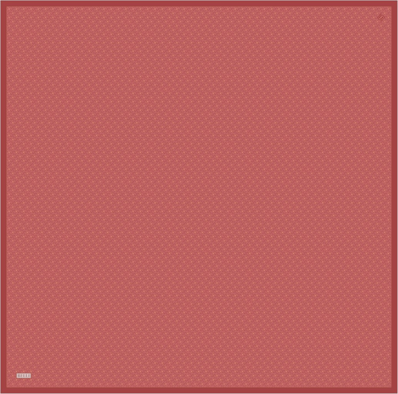 Kırmızı Klasik Desen %100 Twill İpek Eşarp 4317-56