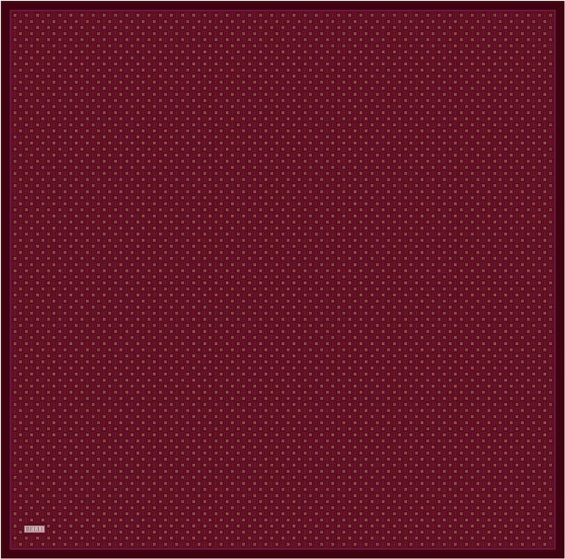 Kırmızı Monogram Desen %100 Twill İpek Eşarp 4418-55