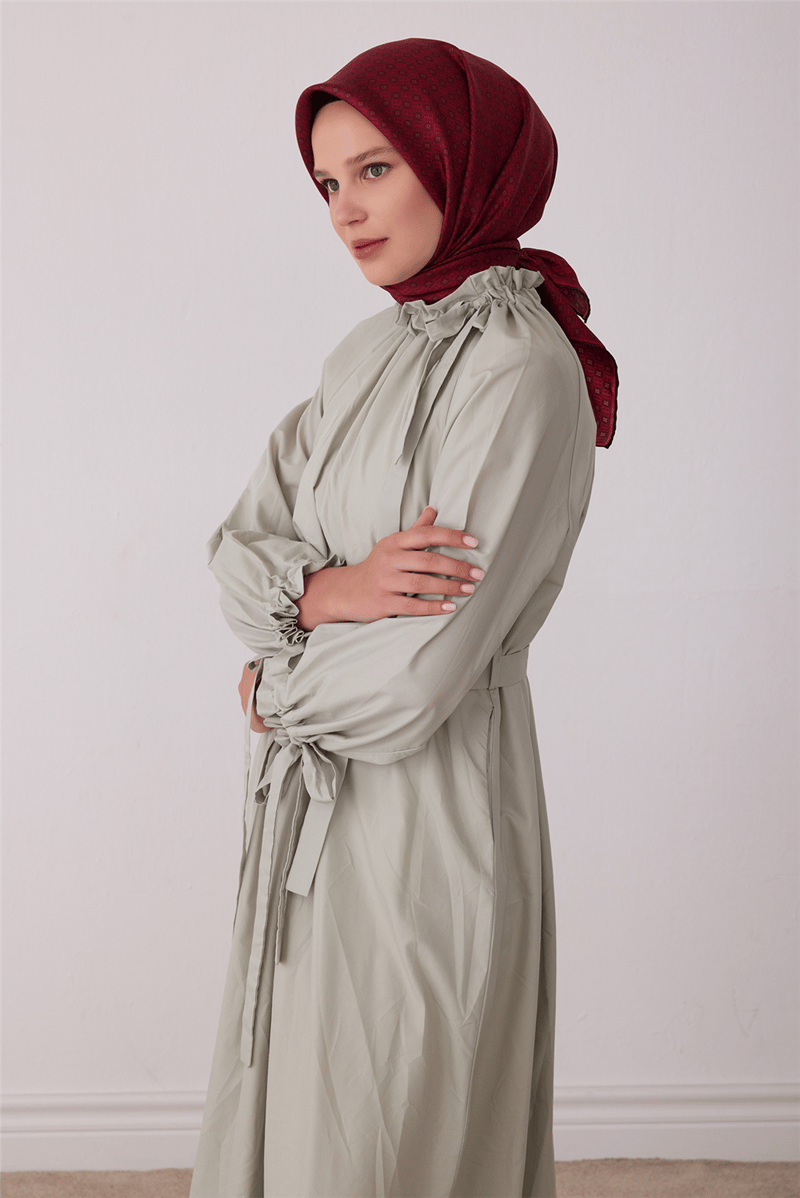 Kırmızı Monogram Desen %100 Twill İpek Eşarp 4418-55