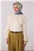 Mavi Çiçek Deseni %100 Twill İpek Eşarp 4426-53
