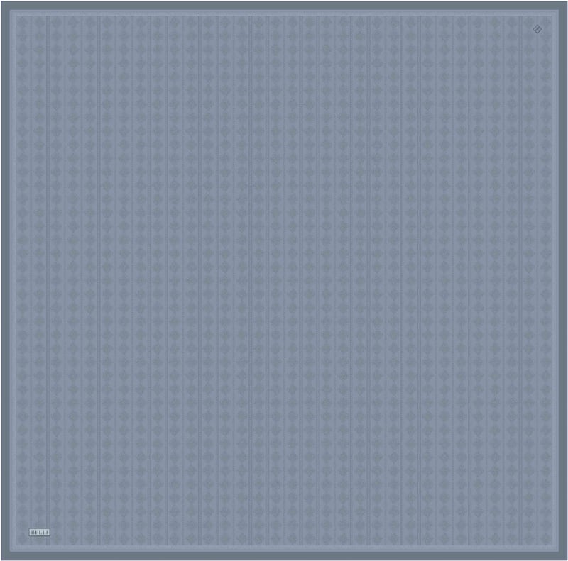 Mavi Geometrik Desen %100 Twill İpek Eşarp 4425-05