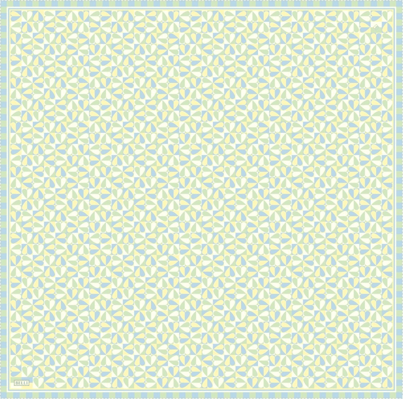 Mint Obje Desen %100 Twill İpek Eşarp 4322-80