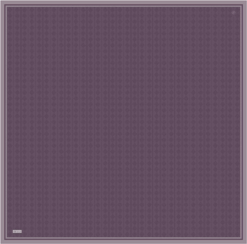 Mor Geometrik Desen %100 Twill İpek Eşarp 4425-36