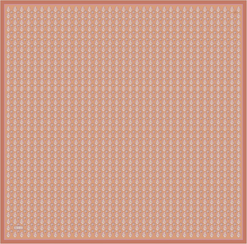 Oranj Etnik Desen %100 Twill İpek Eşarp 4308-33