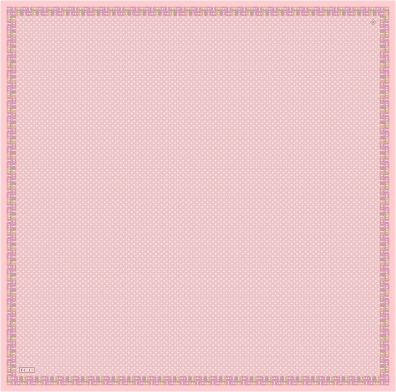 Pembe Klasik Desen %100 Twill İpek Eşarp 4326-01