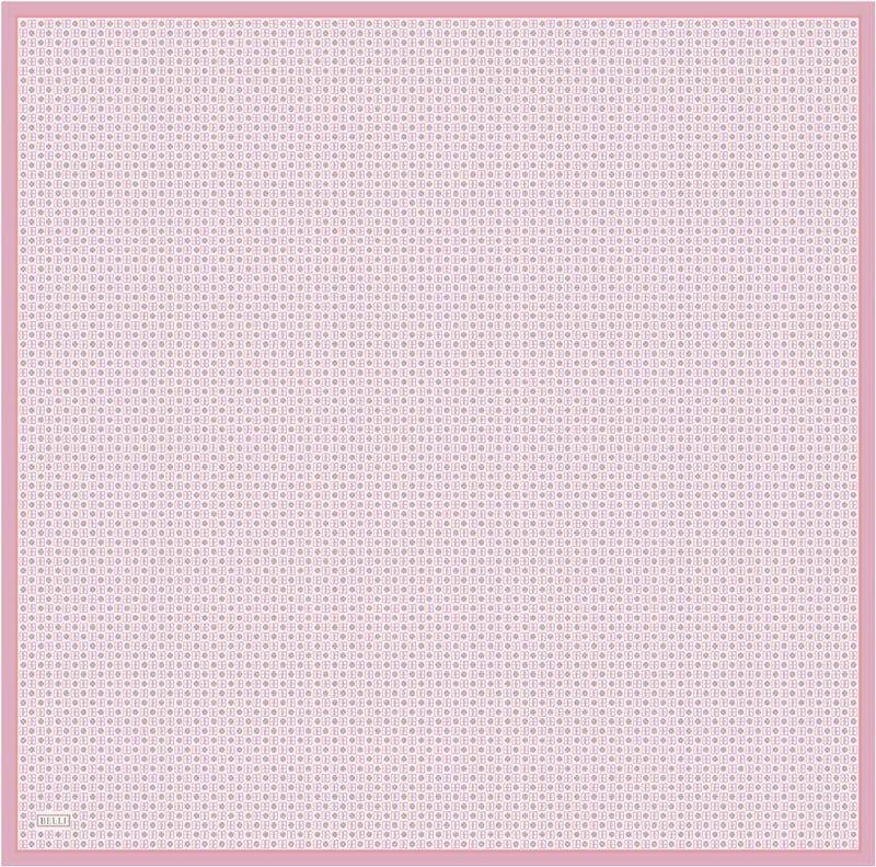 Pembe Monogram Desen %100 Twill İpek Eşarp 4418-80