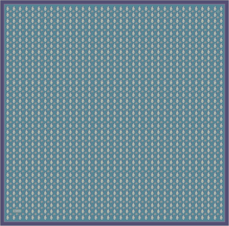 Petrol Etnik Desen %100 Twill İpek Eşarp 4308-80