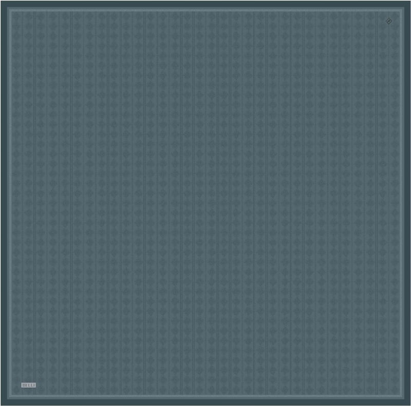 Petrol Geometrik Desen %100 Twill İpek Eşarp 4425-86
