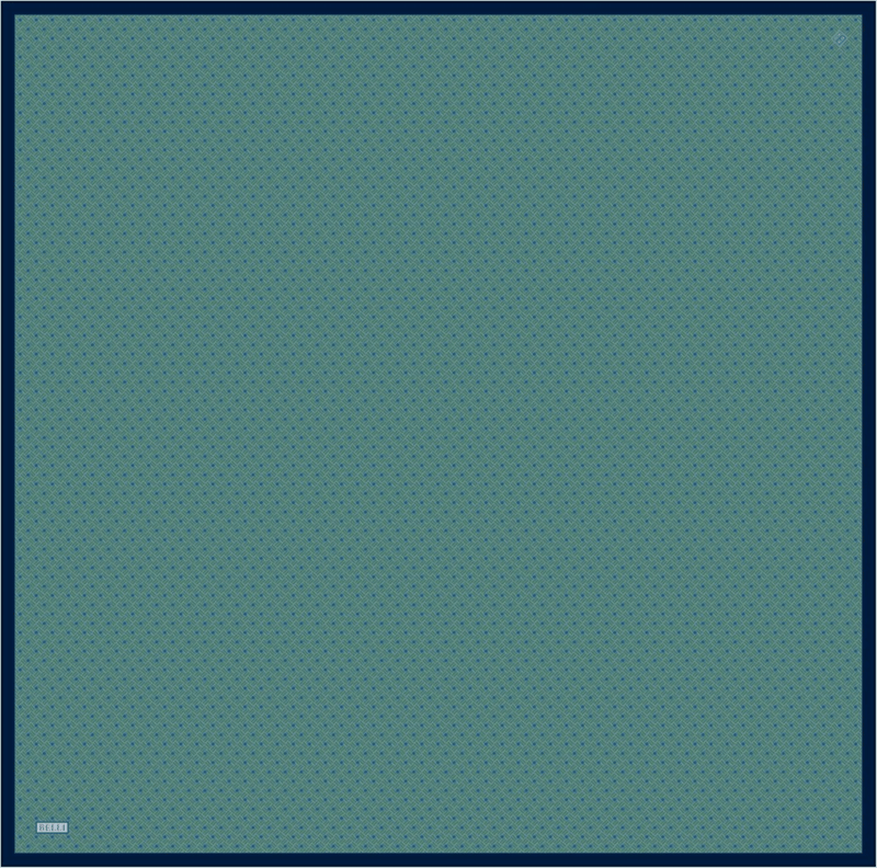 Petrol Klasik Desen %100 Twill İpek Eşarp 4317-85