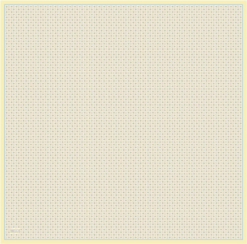 Sarı Monogram Desen %100 Twill İpek Eşarp 4418-85