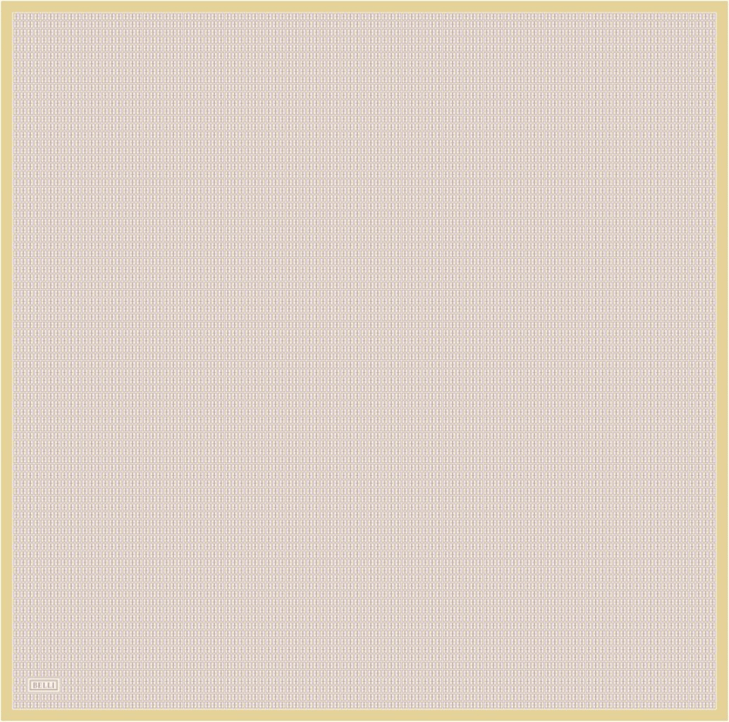 Sarı Monogram Desen %100 Twill İpek Eşarp 4321-04