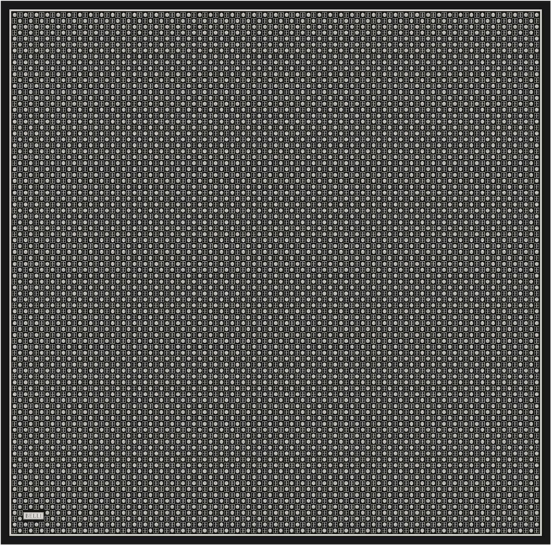 Siyah Monogram Desen %100 Twill İpek Eşarp 4418-83