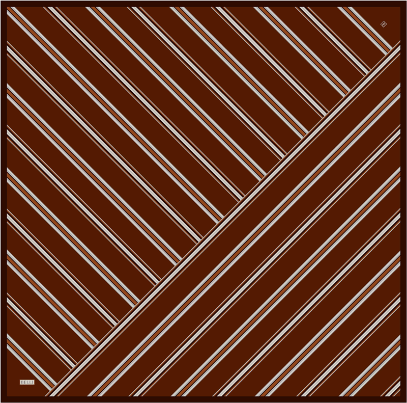 Taba Geometrik Desen %100 Twill İpek Eşarp 4405-54