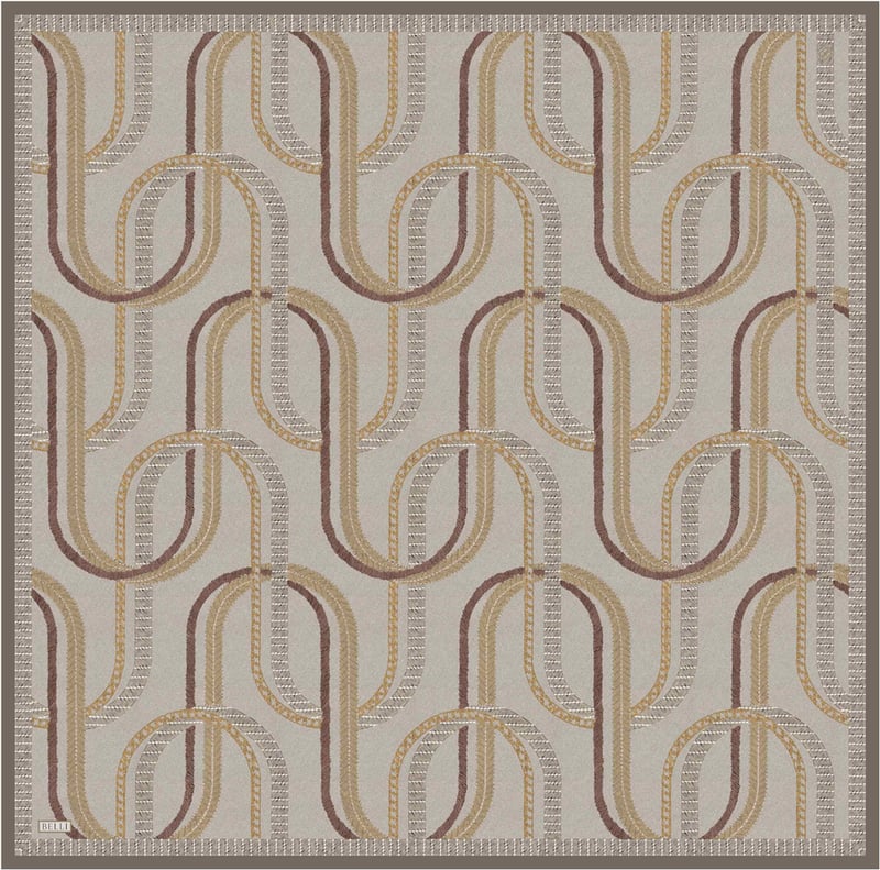 Taş Geometrik Desen %100 Twill İpek Eşarp 4424-37