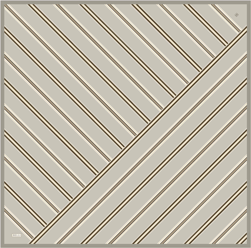 Taş Geometrik Desen %100 Twill İpek Eşarp 4405-85