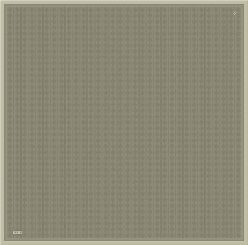 Yeşil Geometrik Desen %100 Twill İpek Eşarp 4425-51