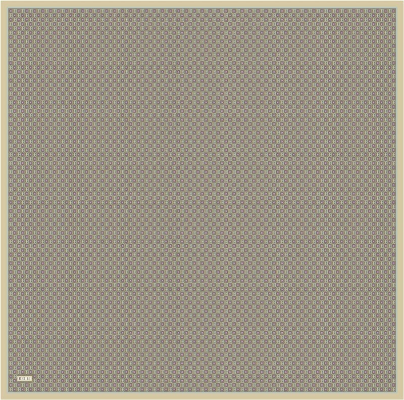 Yeşil Monogram Desen %100 Twill İpek Eşarp 4418-38