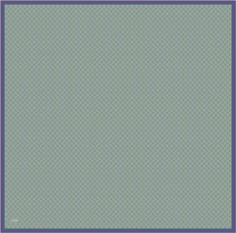 Yeşil Monogram Desen %100 Twill İpek Eşarp 4418-84