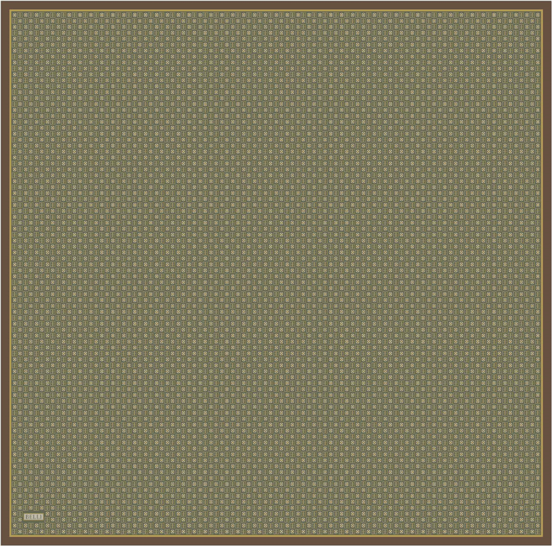 Yeşil Monogram Desen %100 Twill İpek Eşarp 4418-52