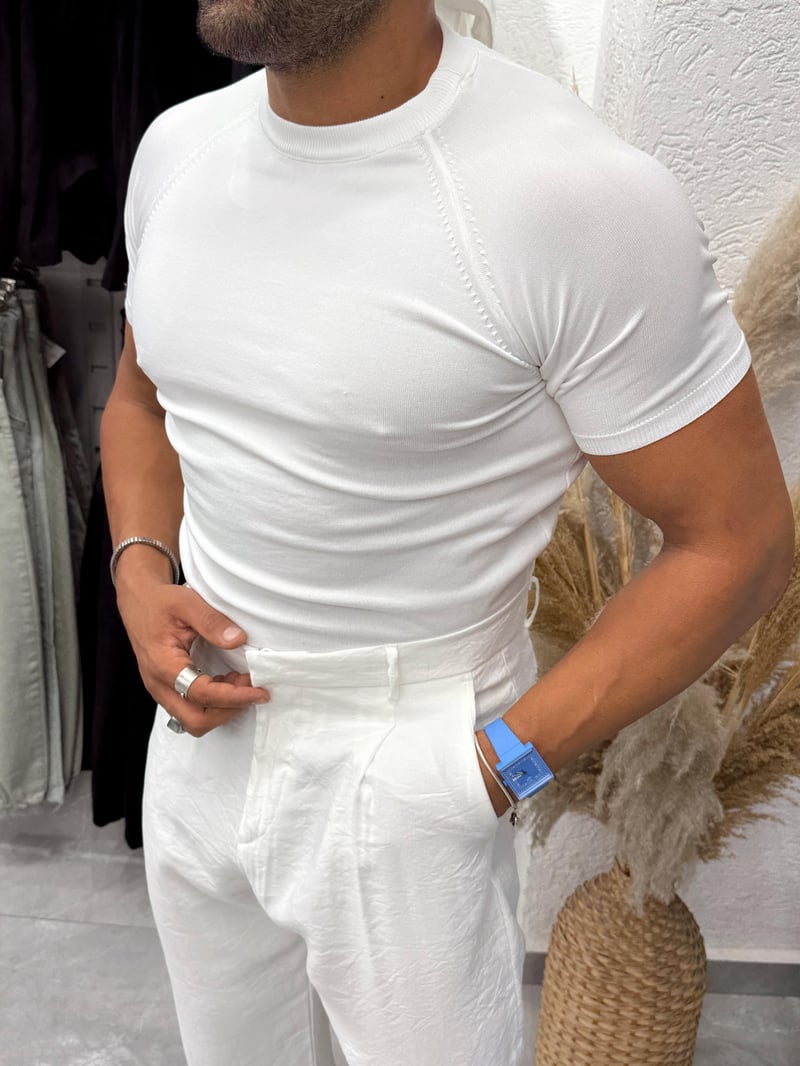 Black and Triko Tshirt Beyaz