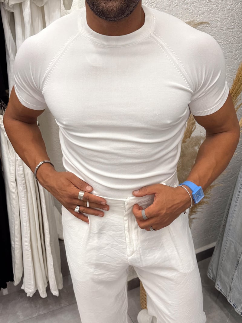 Black and Triko Tshirt Beyaz