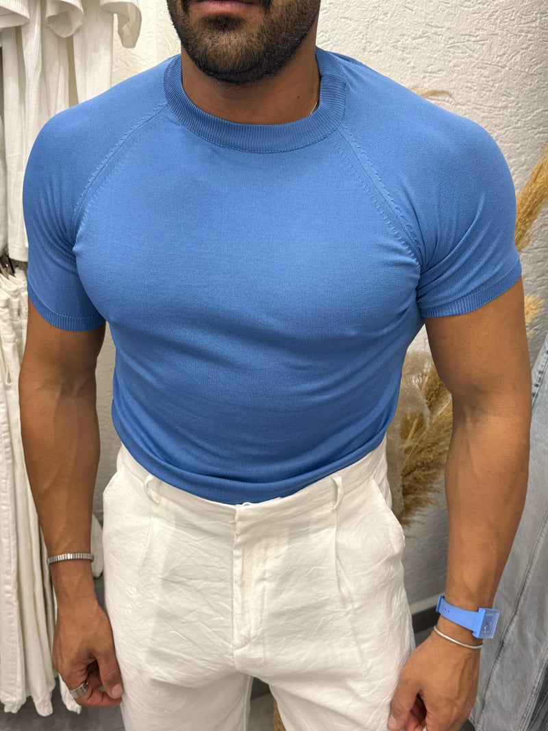 Black and Triko Tshirt Mavi