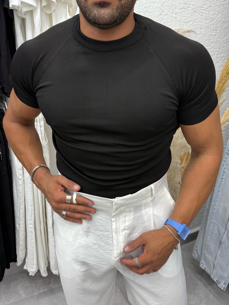 Black and Triko Tshirt Siyah