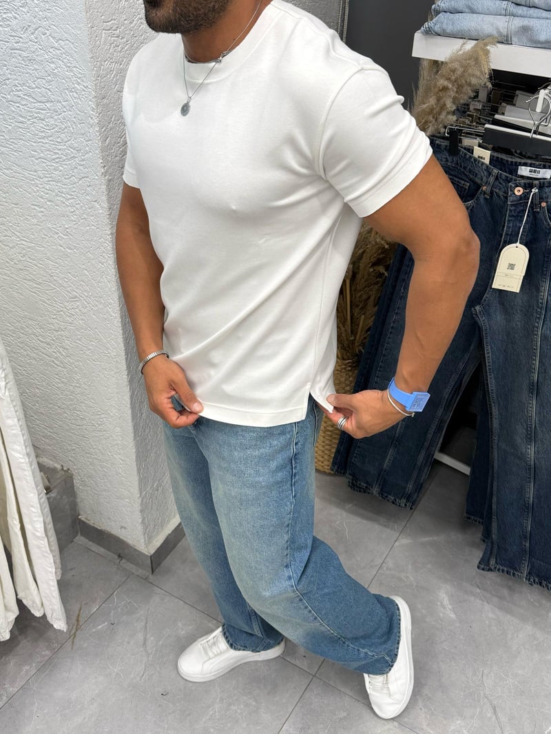 Black&Ant Modal Tshirt Beyaz