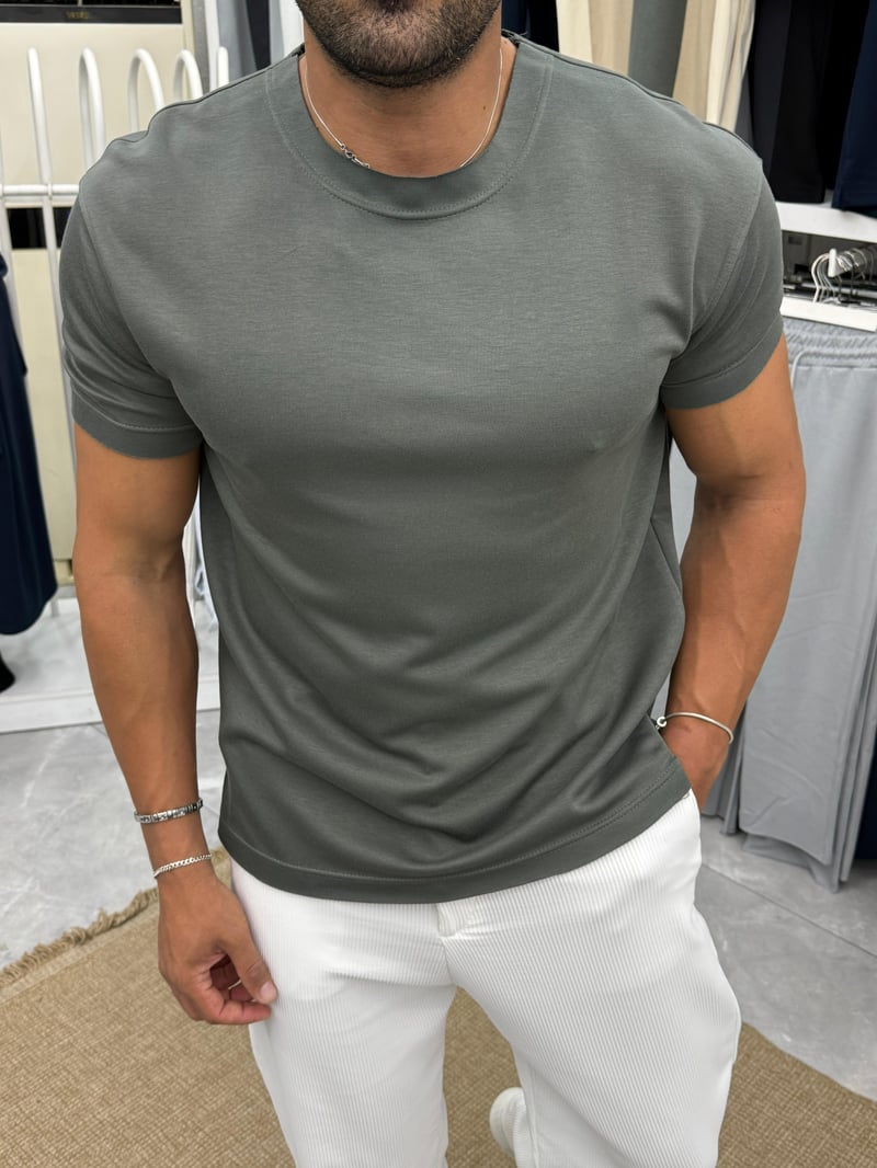 Black&Ant Modal Tshirt Haki