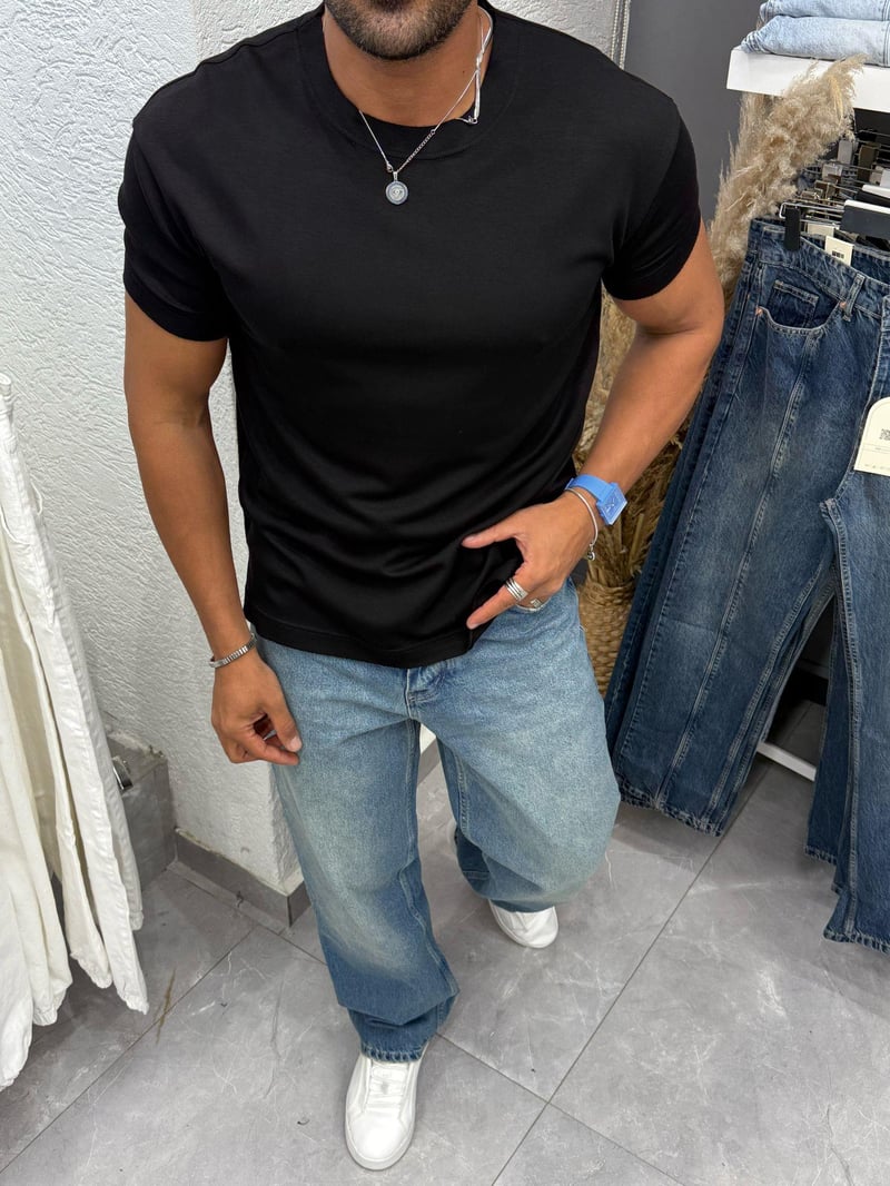 Black&Ant Modal Tshirt Siyah