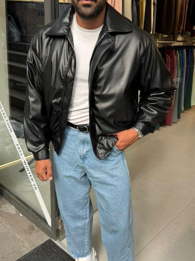 Bomber Deri Mont Siyah