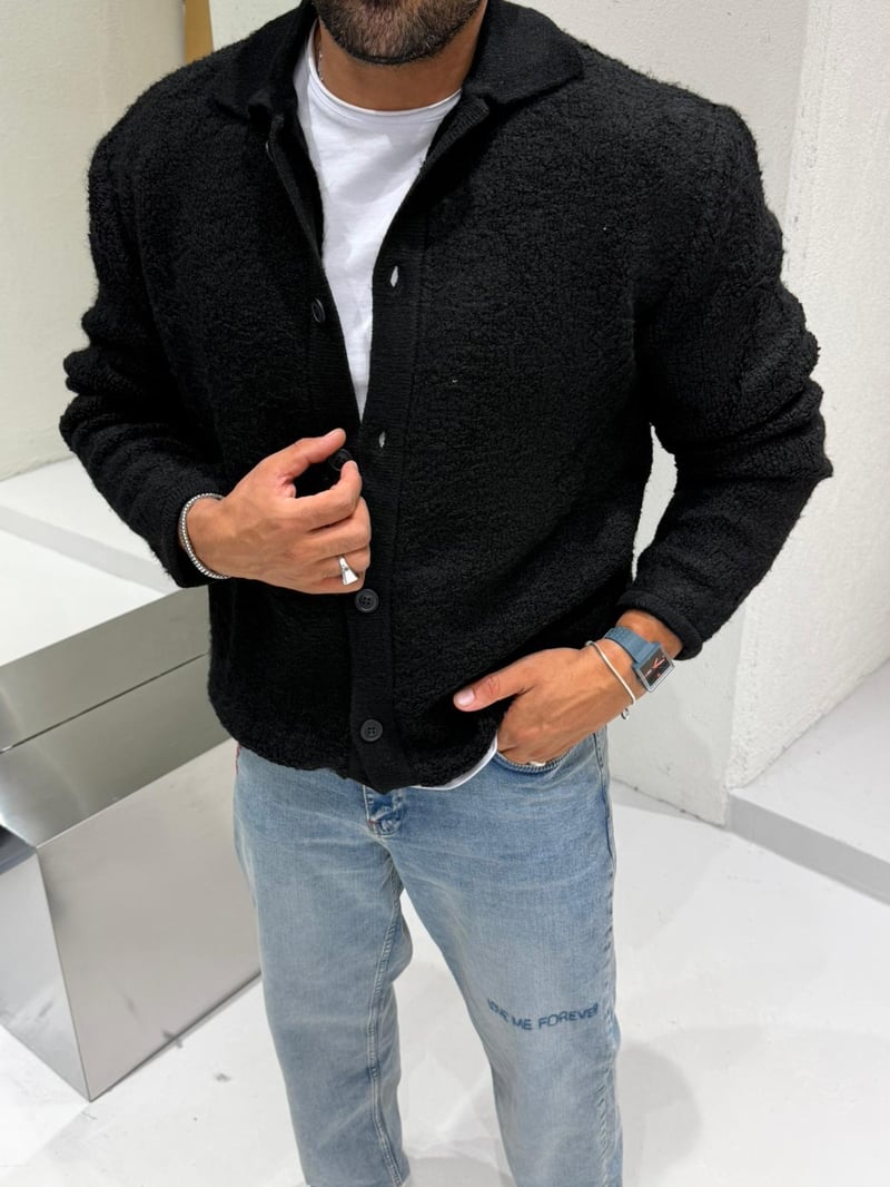 Catch Peluş Hırka Siyah