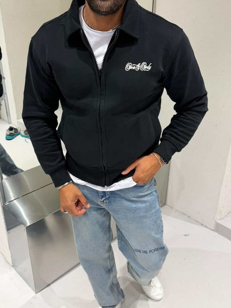 Catch Tech Kumaş Fermuarlı Sweat Siyah