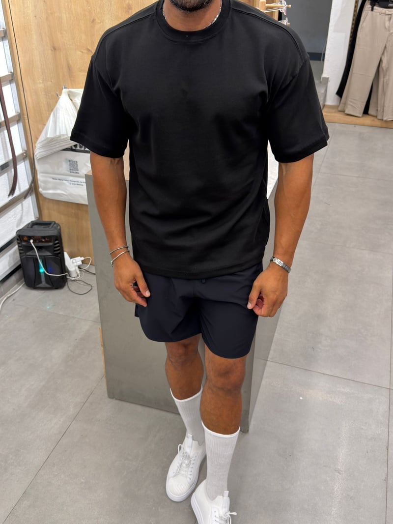 Ferel Double Face Yüksek Kalite Basic Tshirt Siyah