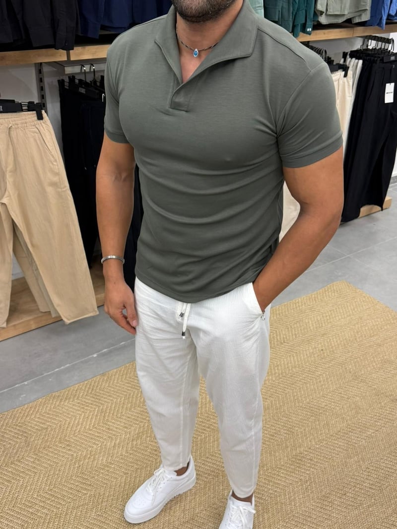 Ferel Modal Yakalı Tshirt Yeşil