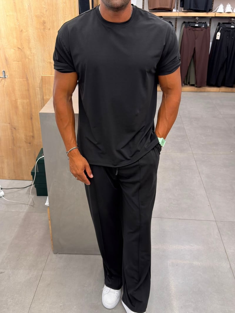 Ferel Yıkamalı Modal Kumaş Oversize Tshirt Siyah