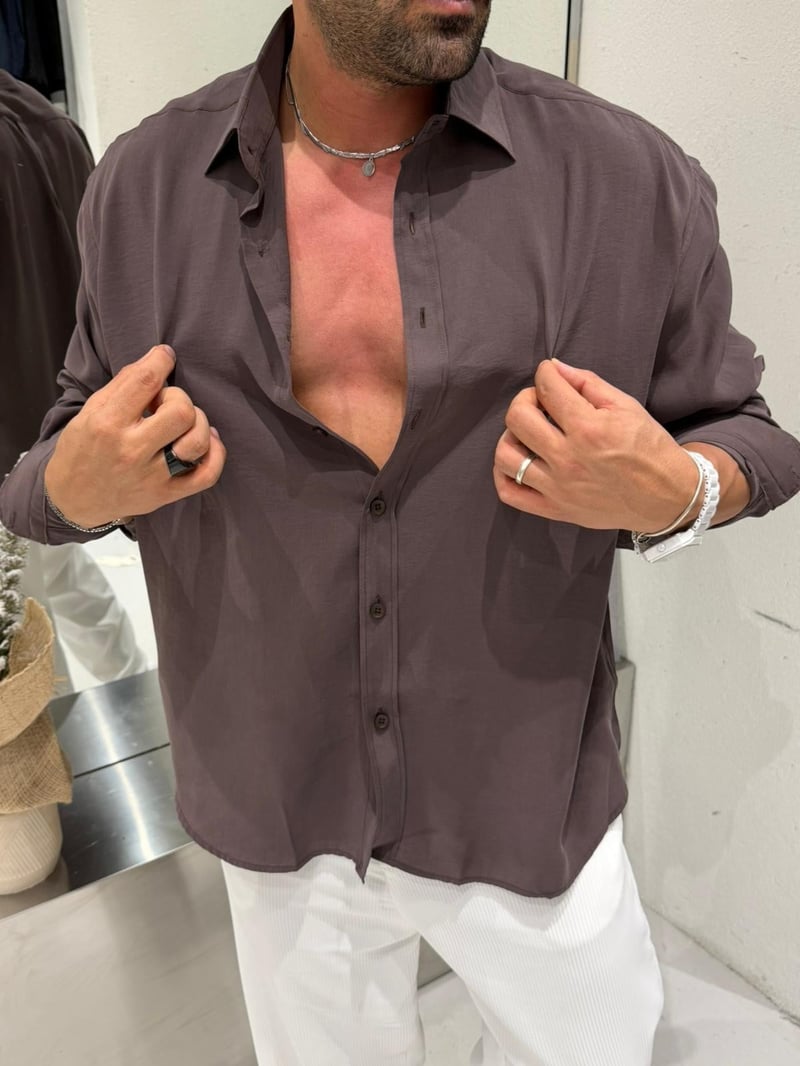 Giesto Modal Gömlek Kahve