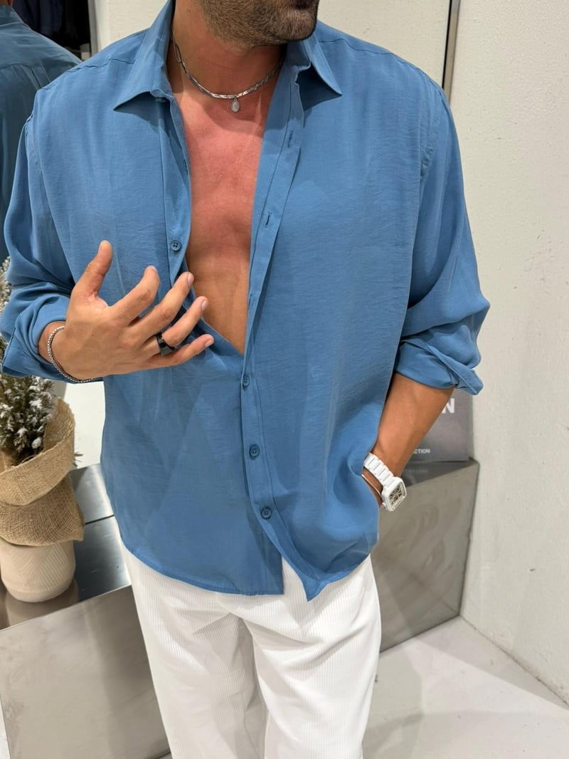 Giesto Modal Gömlek Mavi