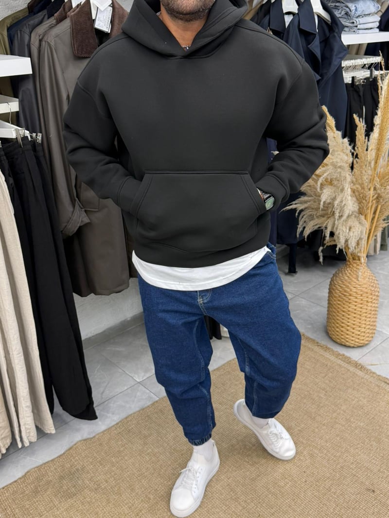 Giesto Orginal Scuba Kumaş Sweathsirt Siyah