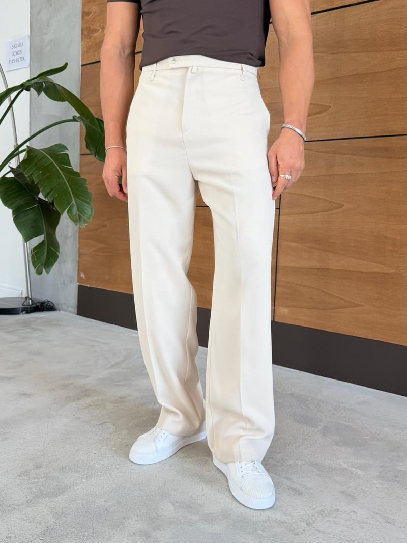 Giesto Özel Seri Örme Pantolon Krem