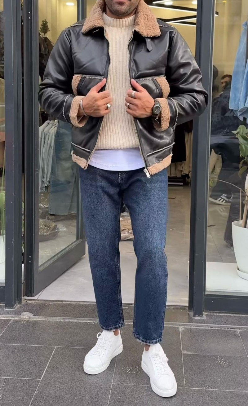 Marrakech Deri Cep Kürklü Mont