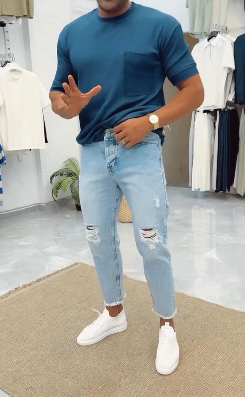 Marrakech Model Örme Bol Kalıp Lacivert