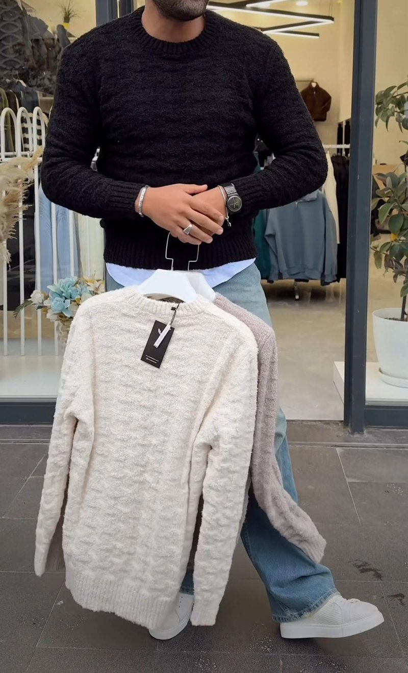 Marrakech Örgülü Kazak Siyah