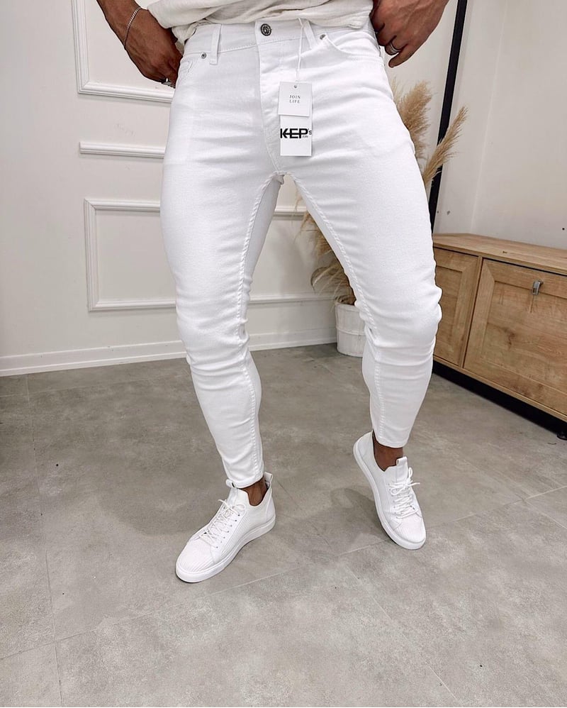 Slimfit Beyaz Jean