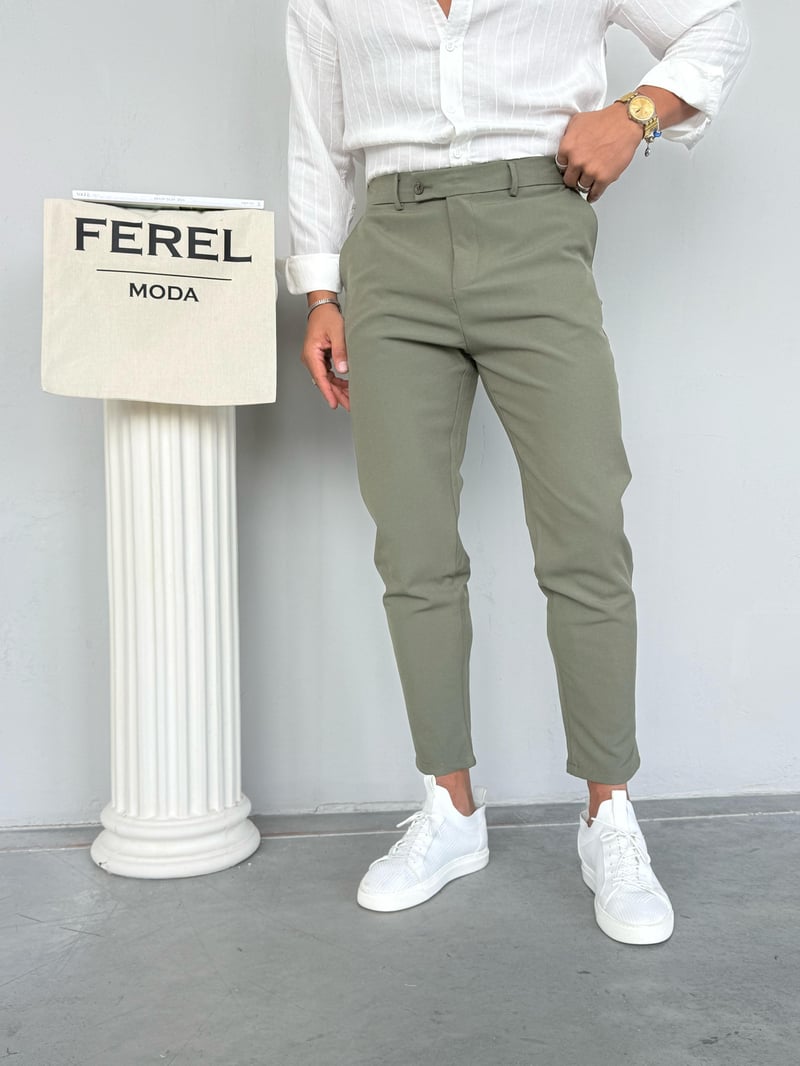 Slimfit Kumaş Pantolon Yeşil