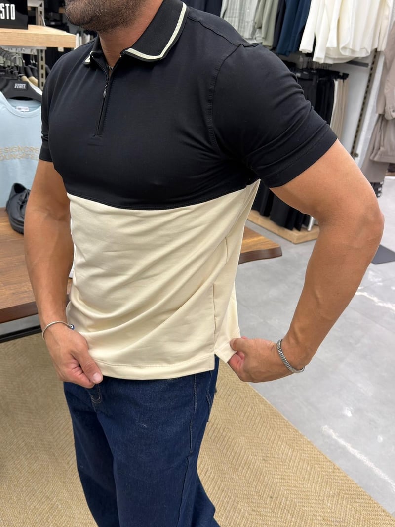 Tobi Tshirt Siyah Krem