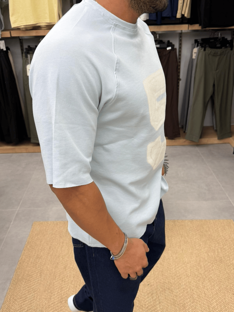 Vamos Oversize Premium Tshirt Açık Mavi