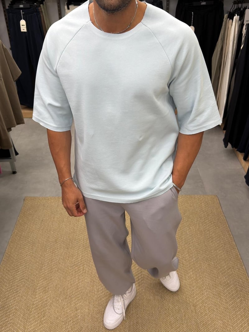 Vamos Oversize Reglan Kol Tshirt Bebe Mavi