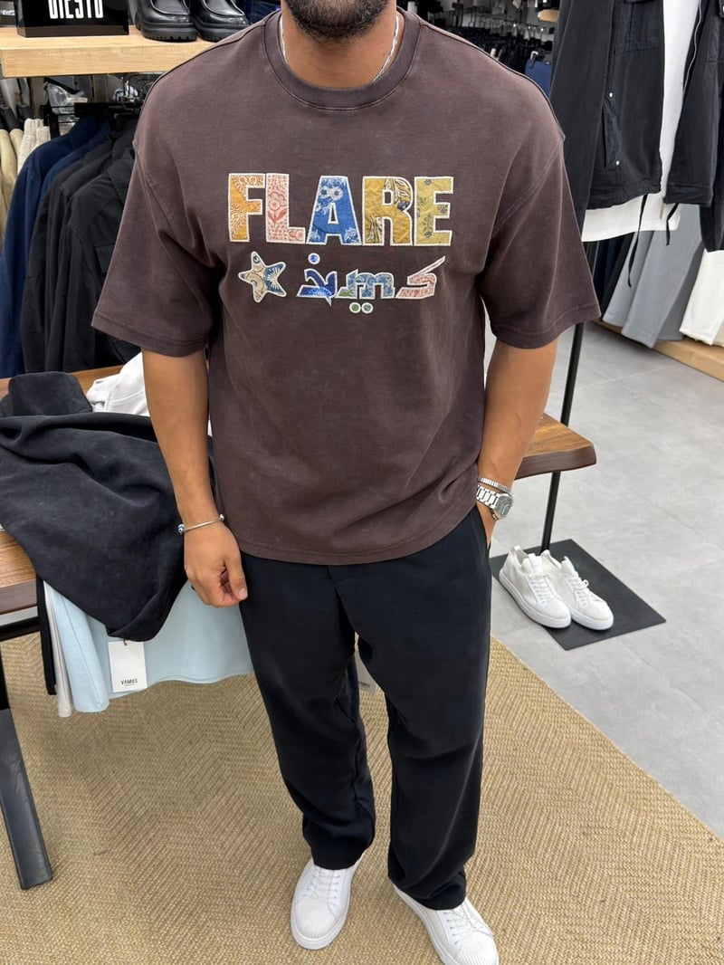 Vamos Yıkamalı Tshirt Kahve