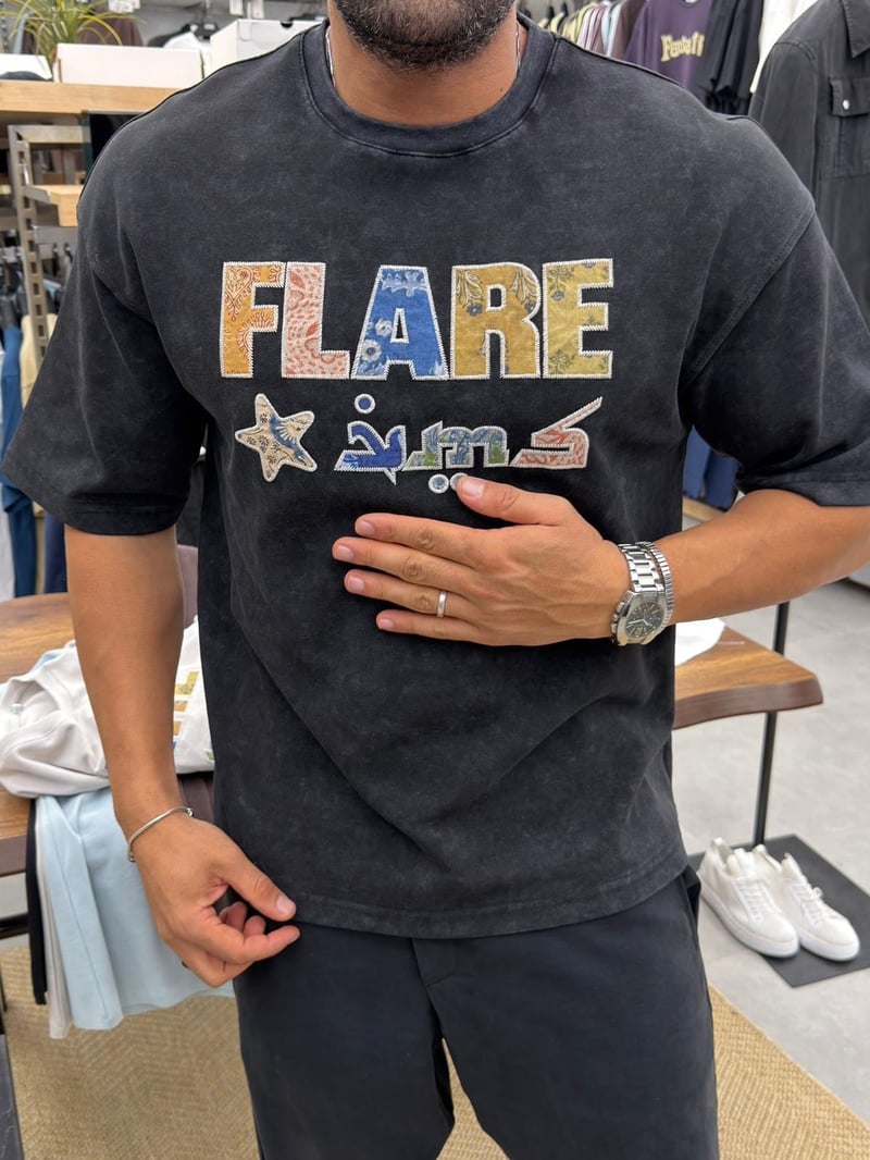 Vamos Yıkamalı Tshirt Siyah